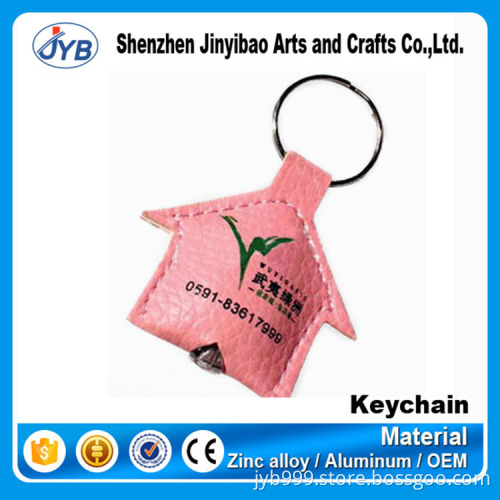 hot sale good promotional led keyring pu leather light keychain